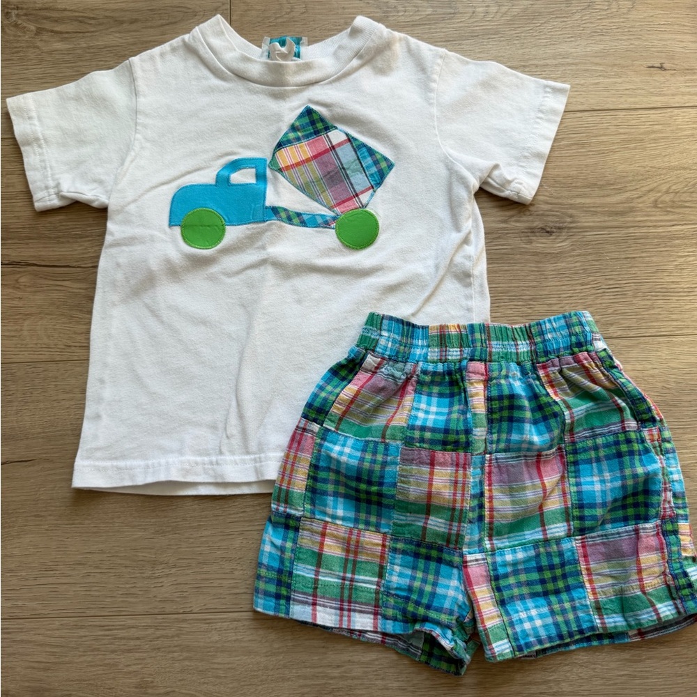 Truck plaid shorts set